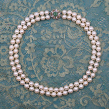 Pearl Double Strand with Jade Clasp c1950