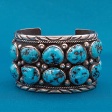 Lester Ortiz Navajo Sterling & Turquoise Cuff