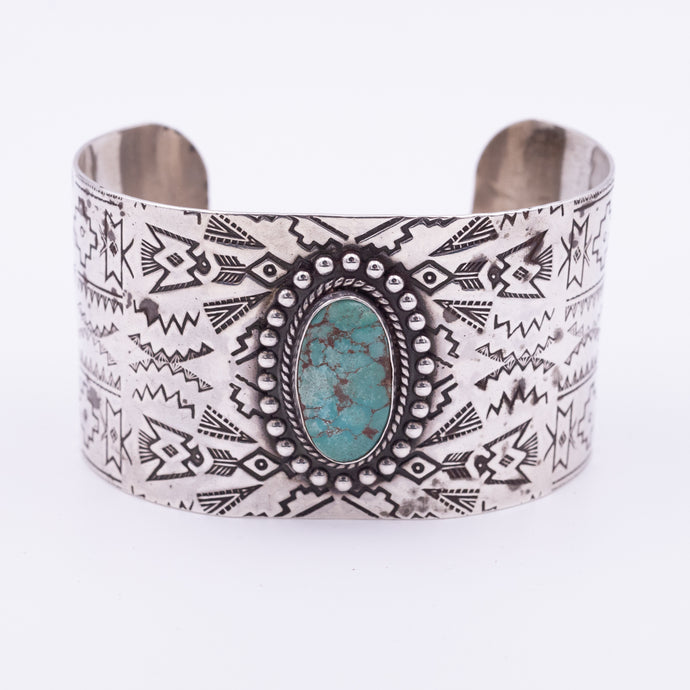 Native American Sterling & Turquoise Cuff