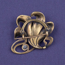 Art Nouveau Enamel Lady Brooch c1890