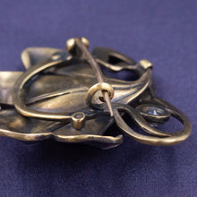 Art Nouveau Enamel Lady Brooch c1890