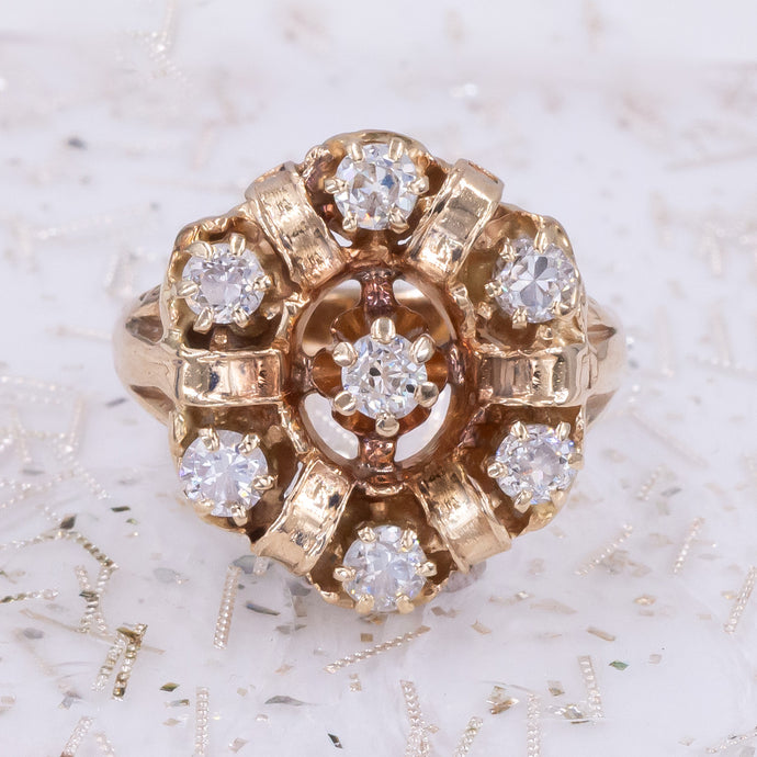 Diamond Wheel Cocktail Ring c1930