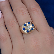 Old Mine-Cut Diamond & Lapis Bombé Ring