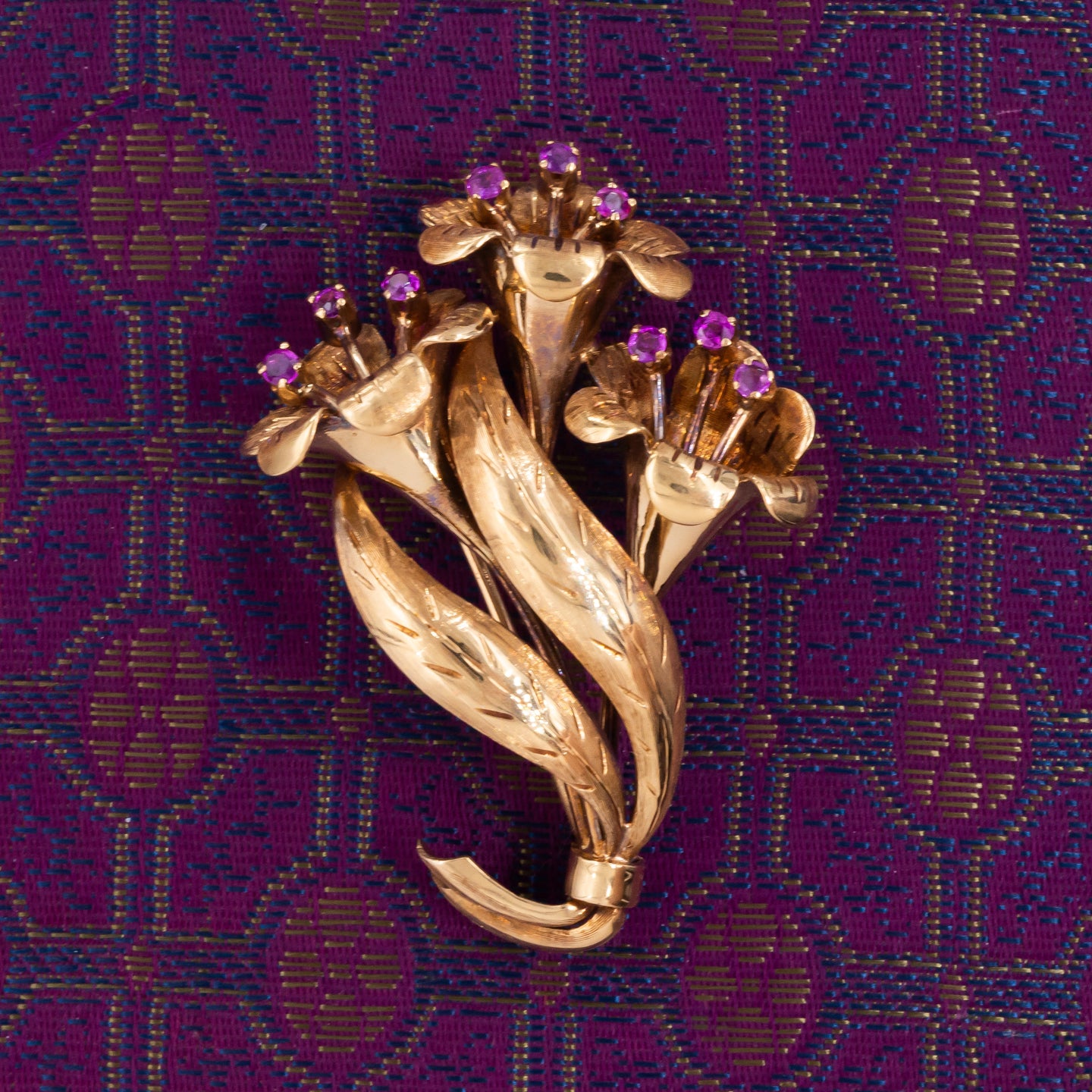 Tiffany & Co. Trumpet Flower Brooch c1950