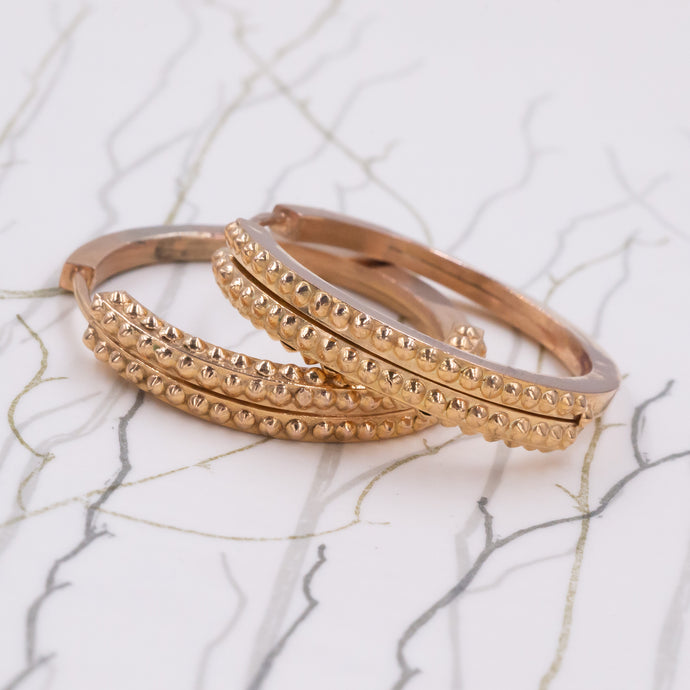 Granulated Portuguese Hoop Earrings