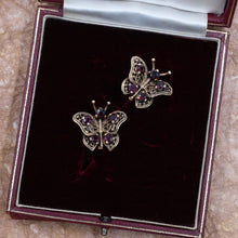 Garnet Butterfly Earrings C. 1930s