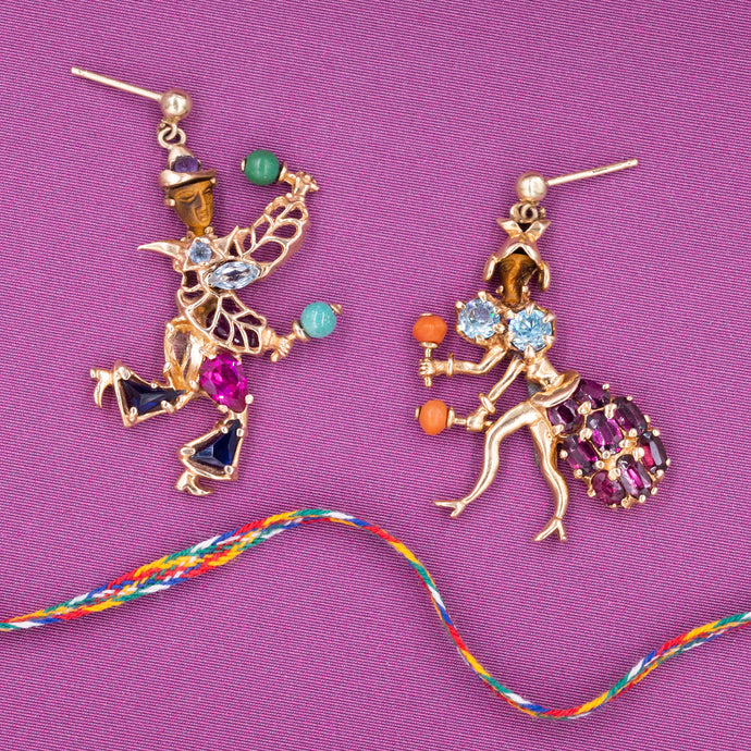 Multi-Gem Joyful Dancer Earrings