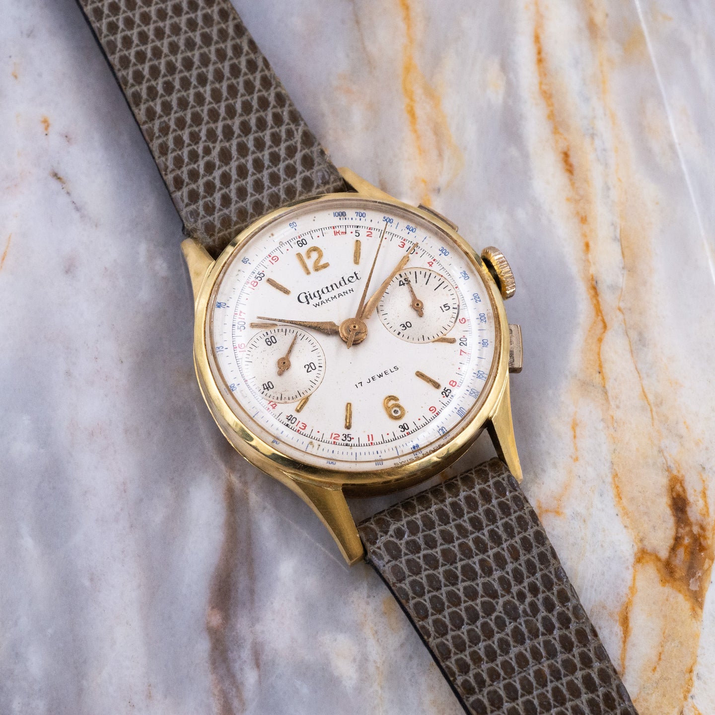 1953 Gigandet Wakmann 18k Chronograph Watch