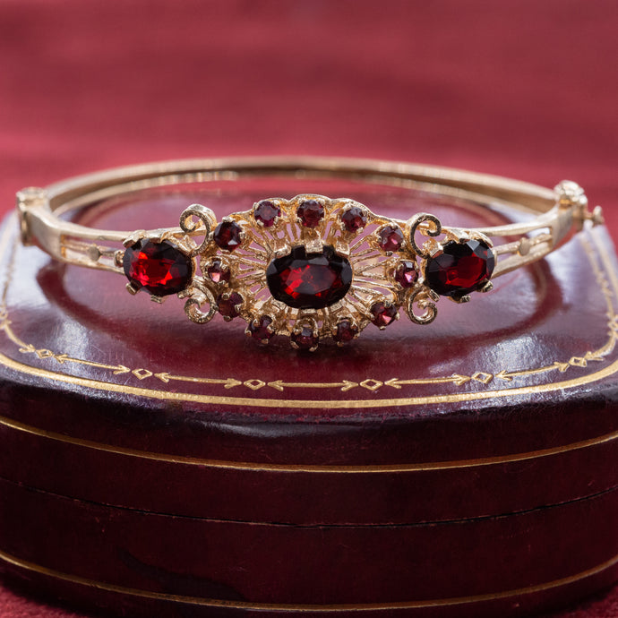 Victorian Revival Garnet Bangle