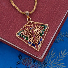 Enamel Butterfly Pendant c1970