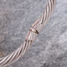 Sterling & 14k Hinged Cable Bracelet