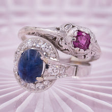 Art-Deco Fine Ceylon Sapphire & Diamond Ring