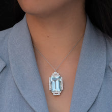 Art Deco Aquamarine Pendant/Fur Clip c1930