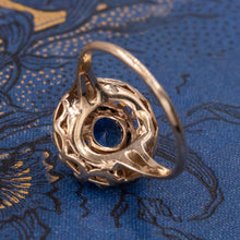Ceylon Sapphire and Diamond Halo Ring c1930