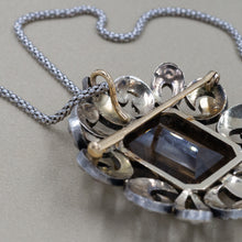 Georgian Revival Smoky Quartz Pendant Brooch