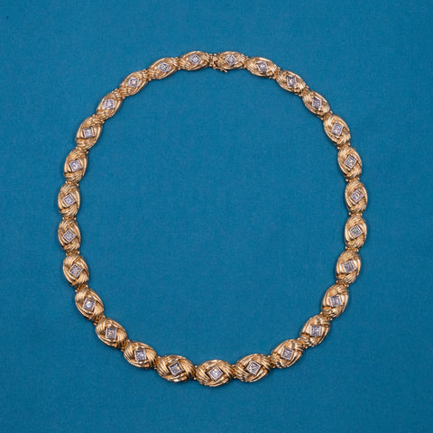 Diamond Two-Tone Collar Necklace c1980