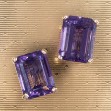 Emerald-Cut Amethyst Earrings c1980