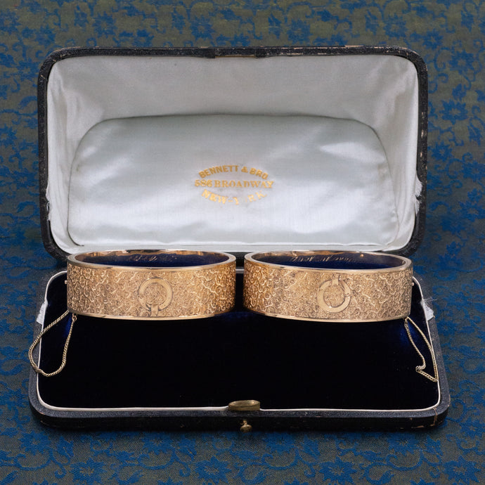 Victorian Wedding Bracelet Pair in Original Box