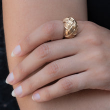 Vintage Basketweave Bombe Ring