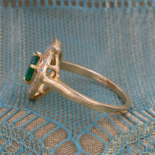 Emerald and Diamond Heart Ring c1980