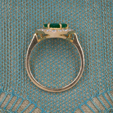 Emerald and Diamond Heart Ring c1980