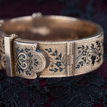 Taille d'Epargne Hinged Bangle c1860