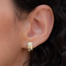 Vintage Diamond Polka Dot Huggie Earrings