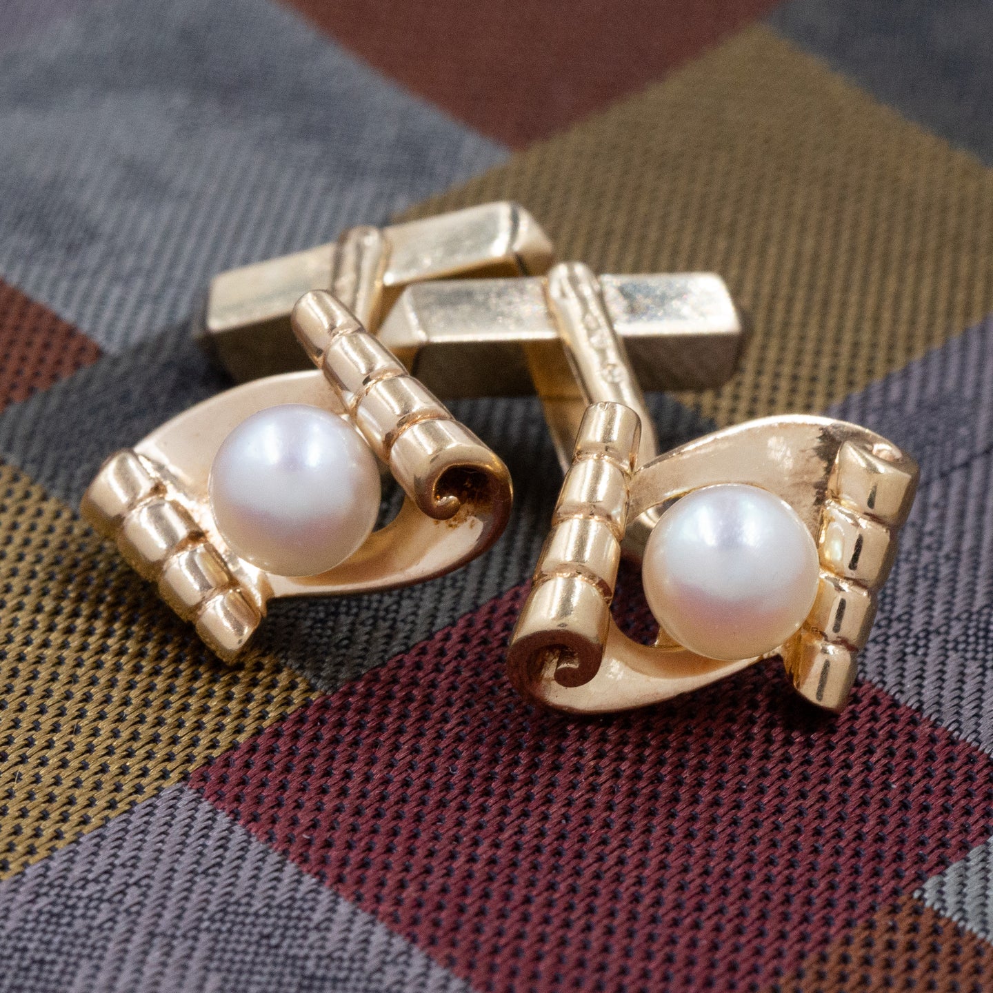 Mikimoto Pearl Cufflinks c1960