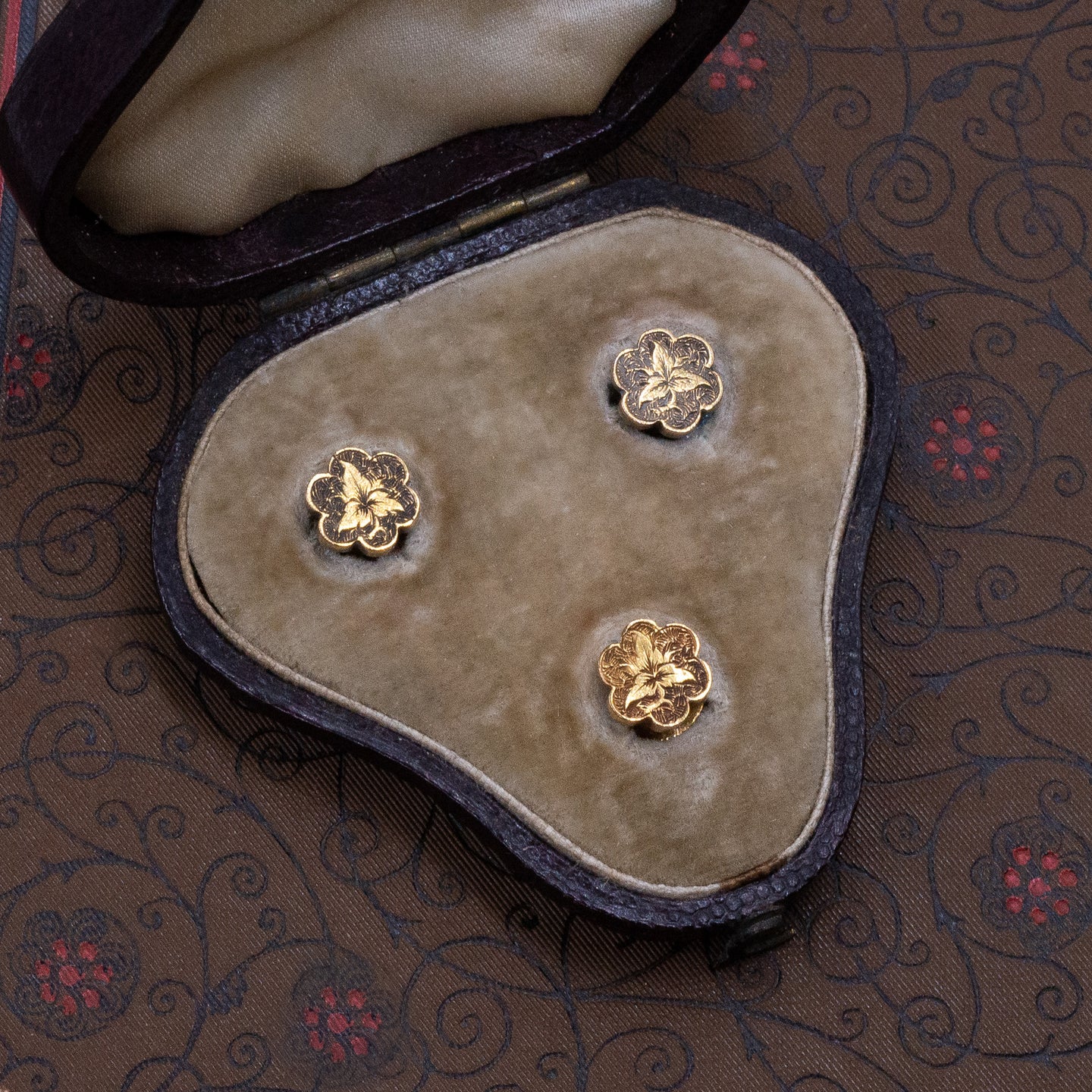 Victorian Gold Shirt Stud Set in Original Box