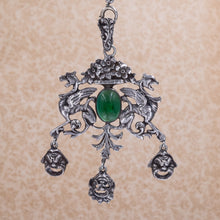 Silver & Chrysoprase Pendant c1930