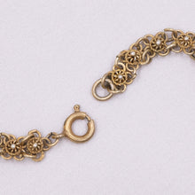 Gold-Washed Sterling Mesh Bib Necklace c1930