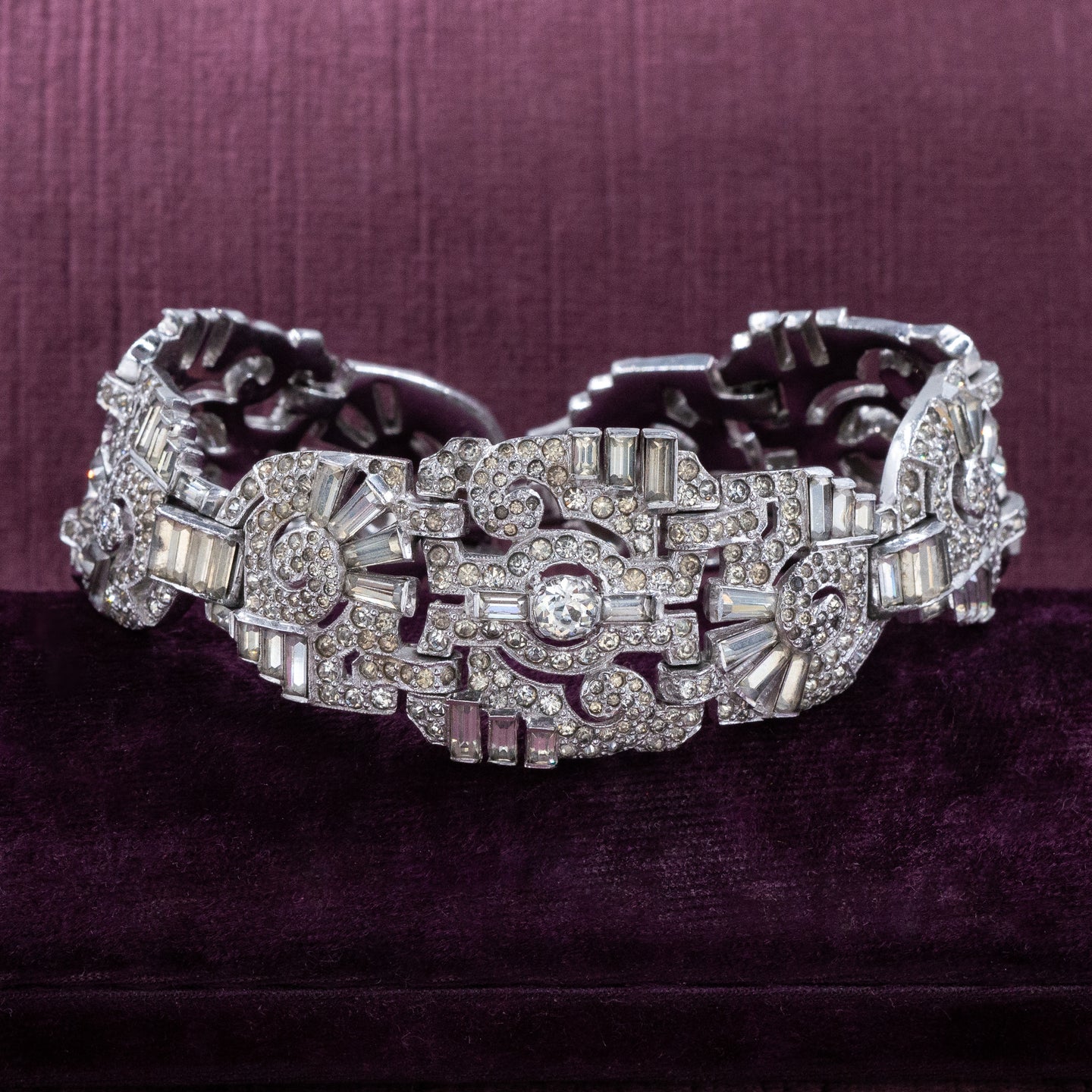 KTF Trifari Rhinestone Bracelet c1930