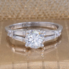 Colorless Brilliant Diamond in Split Baguette Setting c1950