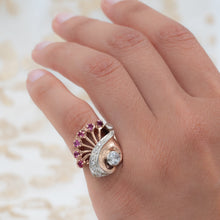 Retro Ruby & Diamond 'Peacock' Ring