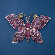 Kanaris Multicolored Sapphire Butterfly Brooch