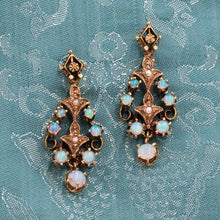 Victorian Revival Opal Earrings c1960