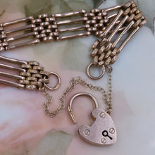 Victorian Heart Padlock Gate-Link Bracelet c1890