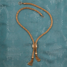 Retro Gold & Turquoise Tassel Necklace c1950