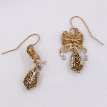 Filigree Earrings with Natural Pearls c1890