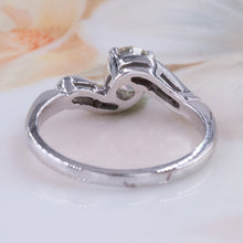 Antique Recut Diamond Solitaire Wave Ring c1950