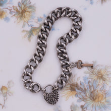 Victorian Heart Padlock Sterling Bracelet