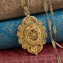 Blanched Gold Filigree Locket