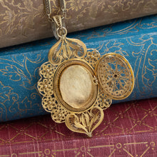 Blanched Gold Filigree Locket