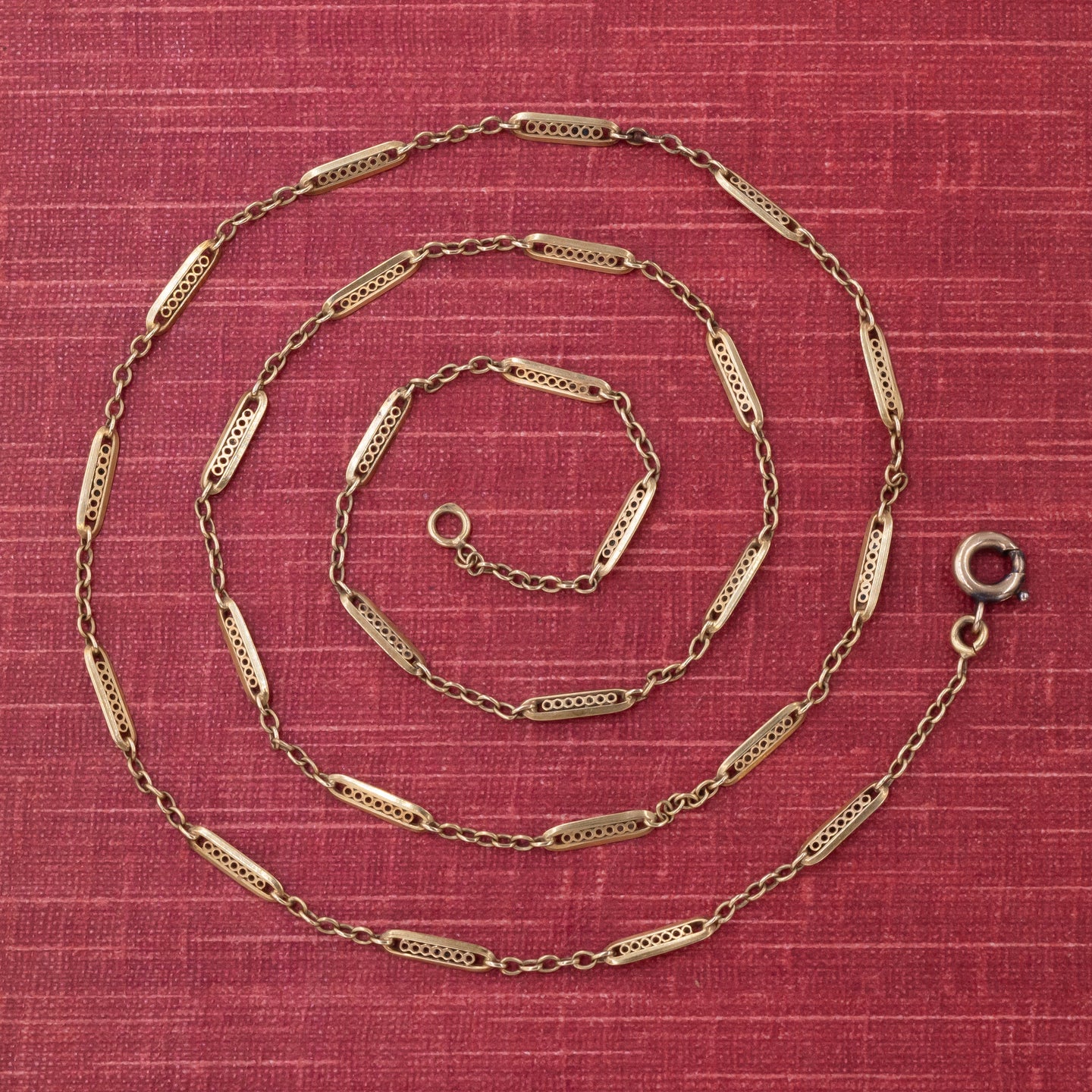 Filigree Bar Link Chain c1930