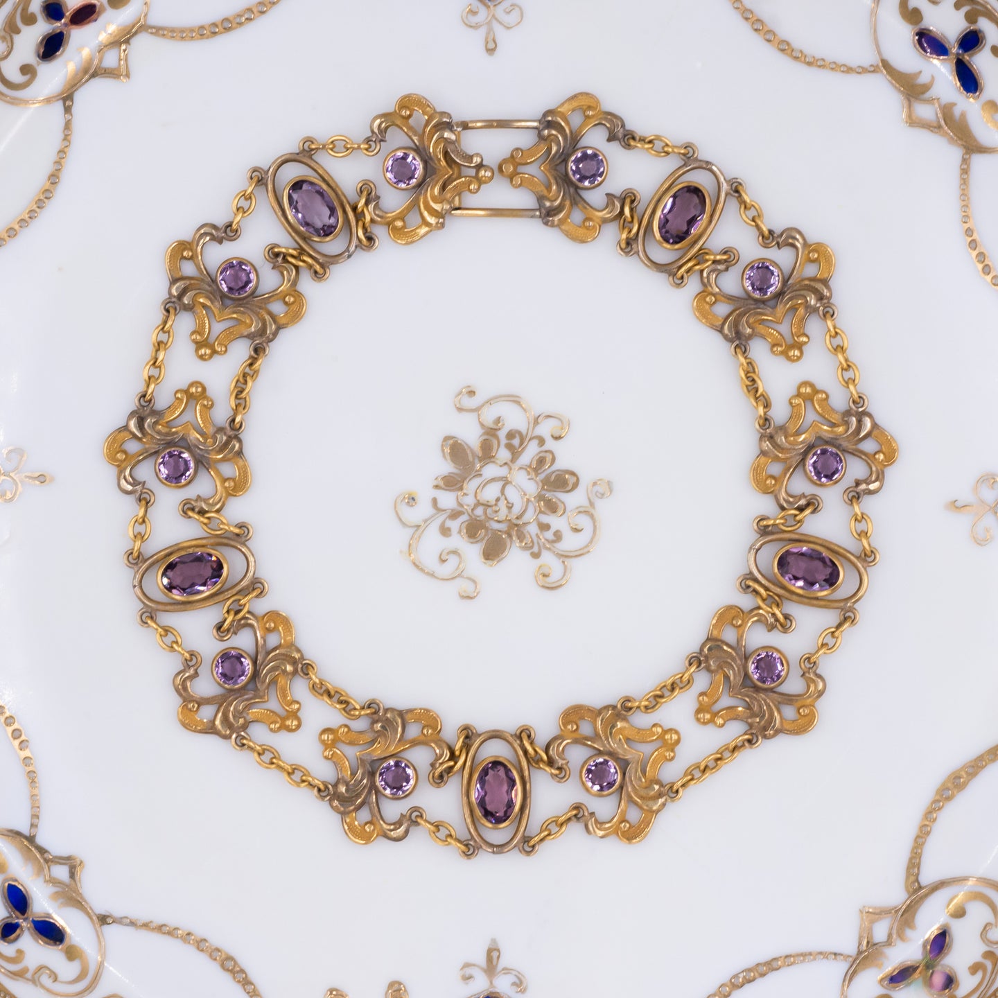 Art Nouveau Amethyst Paste Choker c1900