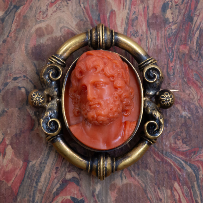 Zeus-Ammon Coral Cameo c1840