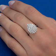 Pear-Shaped Diamond Cluster Ring