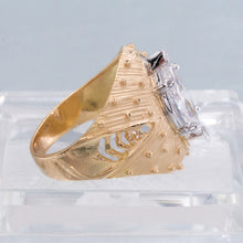 Bold Gold Antique Marquise Diamond Solitaire Ring