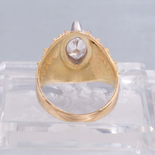 Bold Gold Antique Marquise Diamond Solitaire Ring
