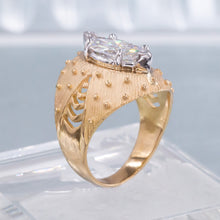 Bold Gold Antique Marquise Diamond Solitaire Ring